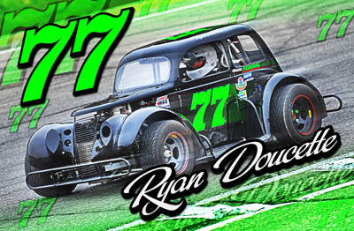 Ryan Doucette Legends Car Racing Hero/Autograph Cards.